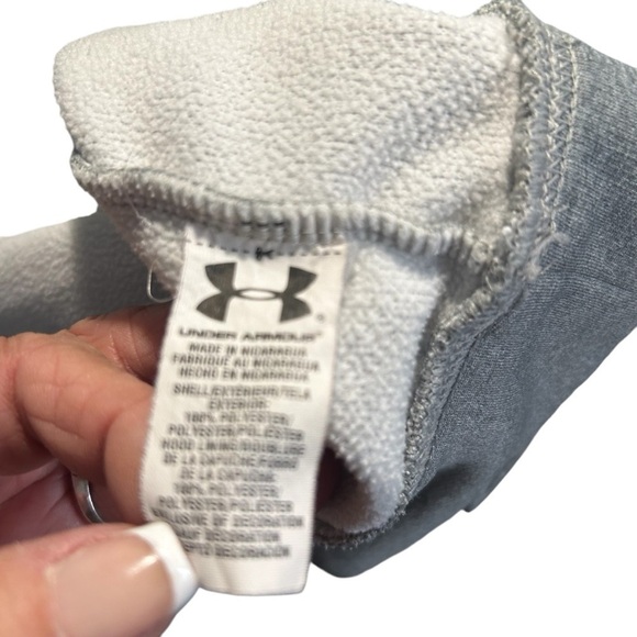 Under Armour Logo Front Gray and Lime Green Hoodie Sz Lrg - Picture 14 of 14